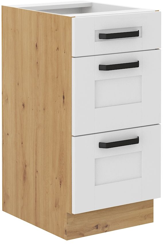 Apatinė spintelė 40 cm su stalčiais Luna balta/artisan 40 D 3S BB