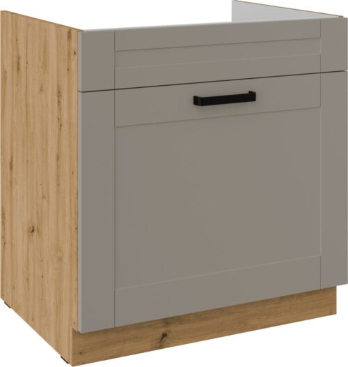 Apatinė spintelė 80 cm, kriauklės stalčius, Luna, artisan/claygrey, 80 ZL 1S BB PREMIUM BOX