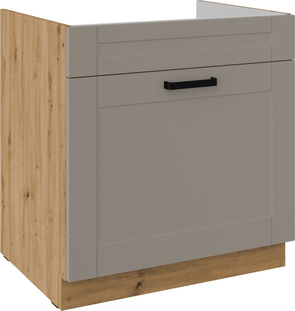 Apatinė spintelė 80 cm, kriauklės stalčius, Luna, artisan/claygrey, 80 ZL 1S BB PREMIUM BOX