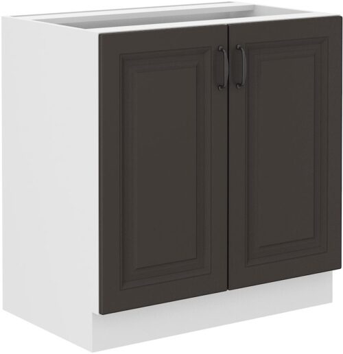 Apatinė spintelė 80 cm Stillo balta/grafito spalvos 80 D 2F BB