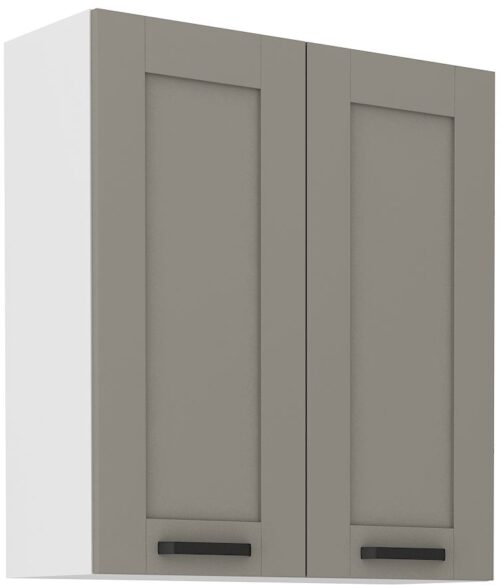 Viršutinė spintelė 80 cm Luna balta/molio pilka 80 G-90 2F