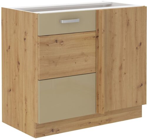 Artisan kampinė spintelė 105/60 cm, kapučino blizgi spalva, 105 ND 1F BB