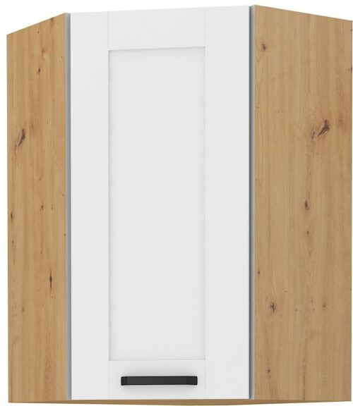 Viršutinė kampinė spintelė 60 cm Luna balta/artisan 60×60 GN-90 (45 laipsnių) 1F