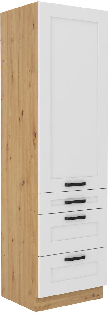 Luna balta/artisan 60 cm sandėliuko spintelė su stalčiais DKS-210 3S 1F