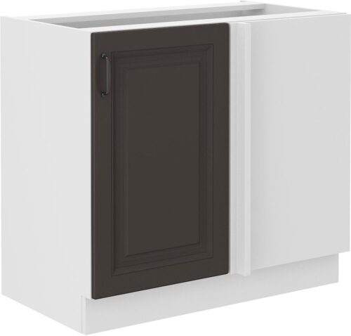 Apatinė kampinė spintelė 105/60 cm Stillo balta/grafito spalvos 105 ND 1F BB