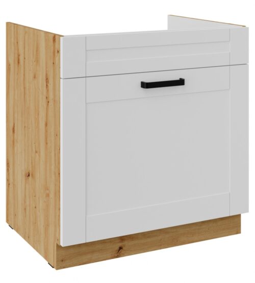 Apatinė spintelė 80 cm, kriauklės stalčius, „Luna“ balta/artisan, 80 ZL 1S BB, PREMIUM BOX