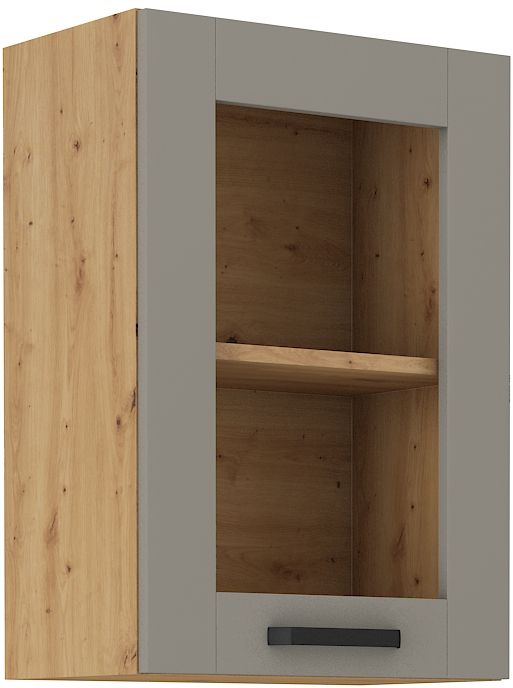 Viršutinė spintelė 40 cm vitrina Luna artisan/molio pilkumo 40 GS-72 1F