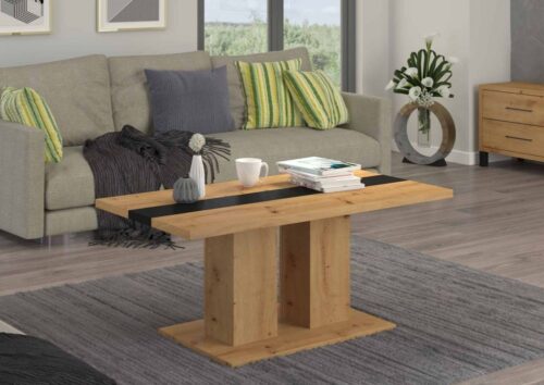 Boston Artisan ąžuolo/matinės juodos spalvos kavos staliukas