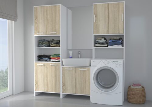 Mela II vonios kambario komplektas su įmontuota skalbimo mašina