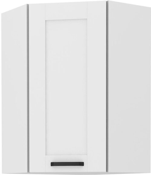 Viršutinė kampinė spintelė 60 cm Luna balta 60×60 GN-90 45 laipsnių 1F