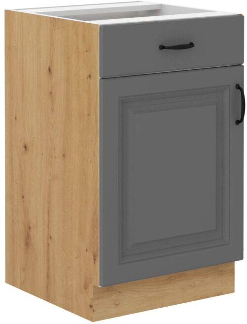 Apatinė spintelė 50 cm su stalčiumi Stillo meniškos spalvos/dulkių pilka 50 D 1F 1S