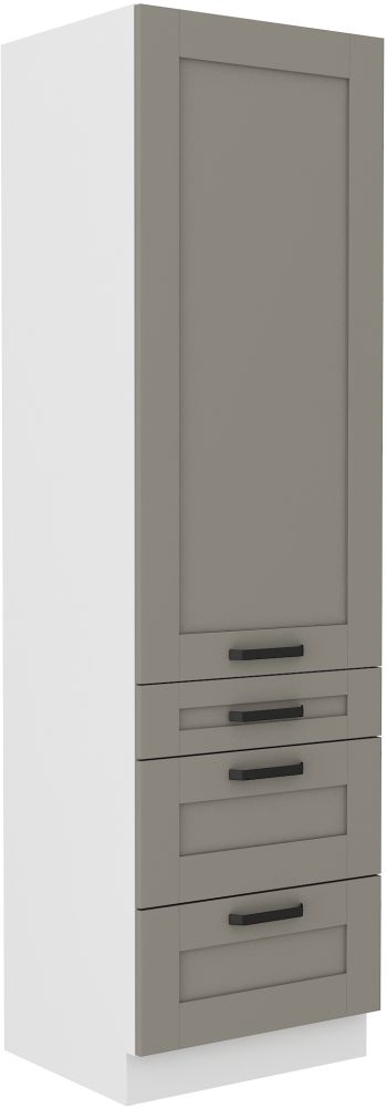 Luna balta/molio pilkumo 60 cm sandėliuko spintelė su stalčiais DKS-210 3S 1F