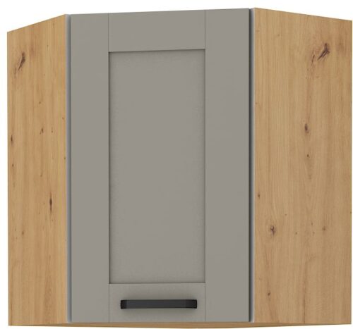 Viršutinė kampinė spintelė 60 cm Luna artisan/molio pilkumo 60×60 GN-72 (45 laipsnių) 1F