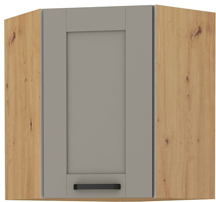 Viršutinė kampinė spintelė 60 cm Luna artisan/molio pilkumo 60x60 GN-72 (45 laipsnių) 1F