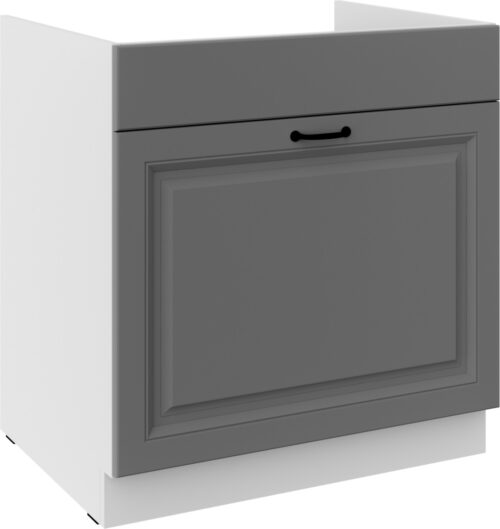 Apatinė spintelė 80 cm, kriauklės stalčius, Luna, balta/dulkės pilka, 80 ZL 1S BB PREMIUM BOX