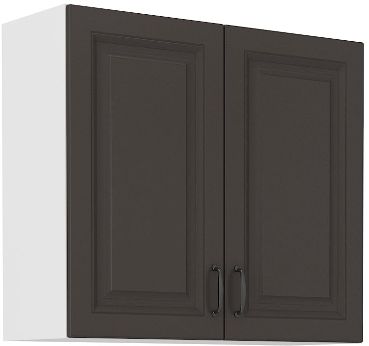 Viršutinė spintelė 80 cm Stillo balta/grafito spalvos 80 G-72 2F