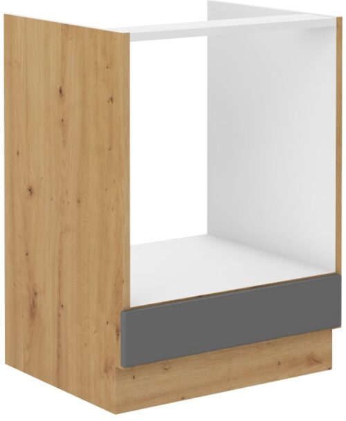 Apatinė spintelė 60 cm Stillo artisan/dulkių pilkumo 60 D dujinė orkaitė BB