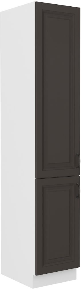 Stillo 40 cm koloninė sandėliuko spintelė su lentynomis, balta/grafito spalvos, DK-210 2F