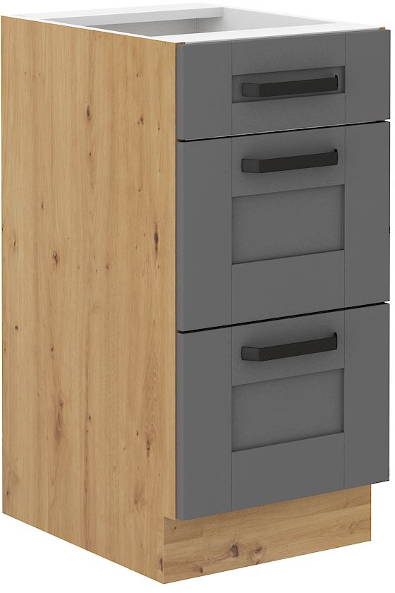Apatinė spintelė 40 cm su stalčiais Luna artisan/dulkių pilka 40 D 3S BB