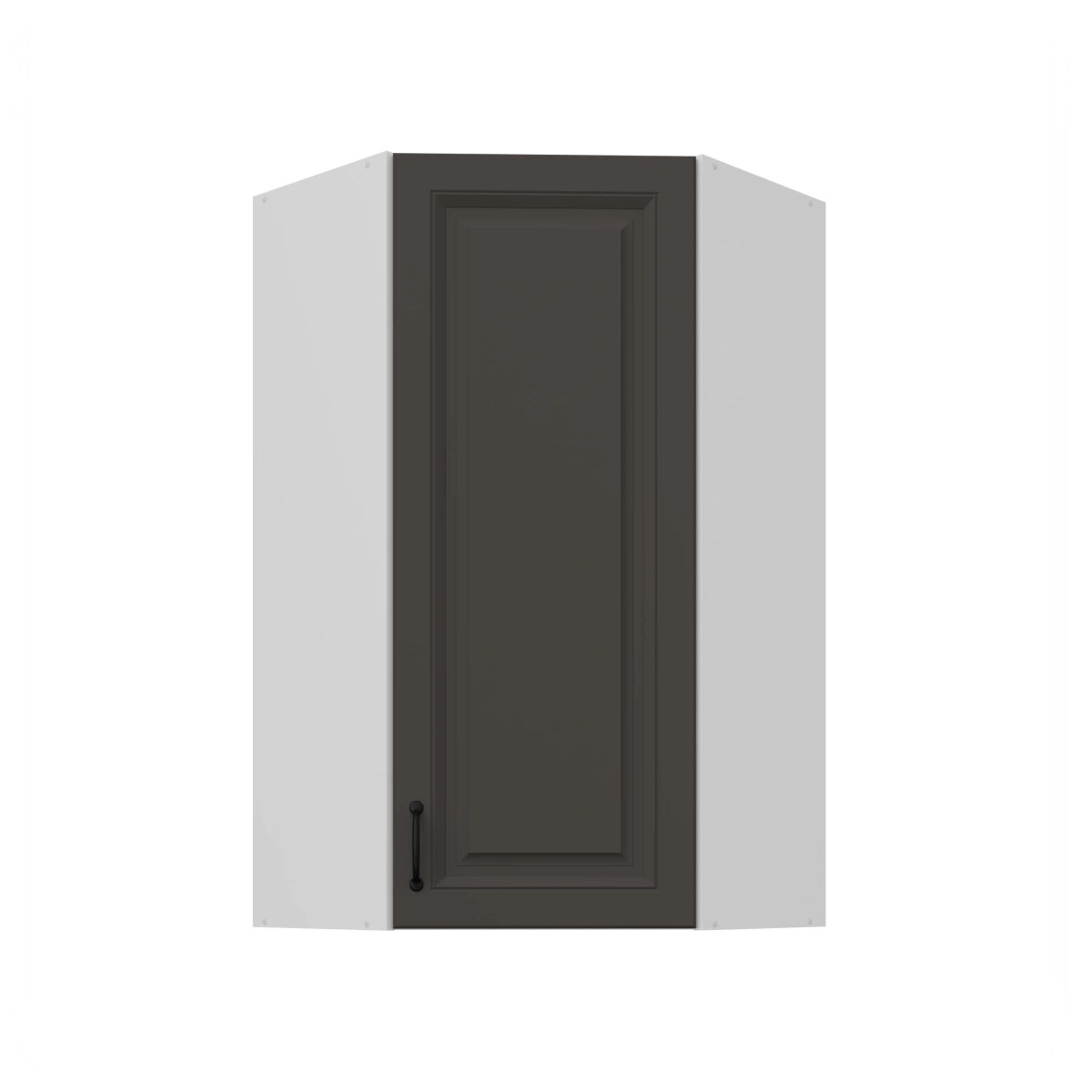 Viršutinė kampinė spintelė 60 cm Stillo balta/grafito spalvos 60x60 GN-108 45 laipsnių 1F