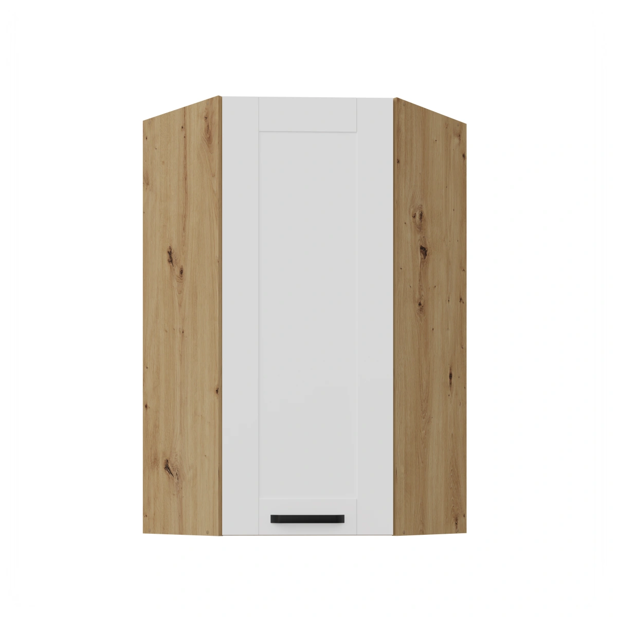 Viršutinė kampinė spintelė 60 cm Luna balta/artisan 60x60 GN-108 (45 laipsnių) 1F