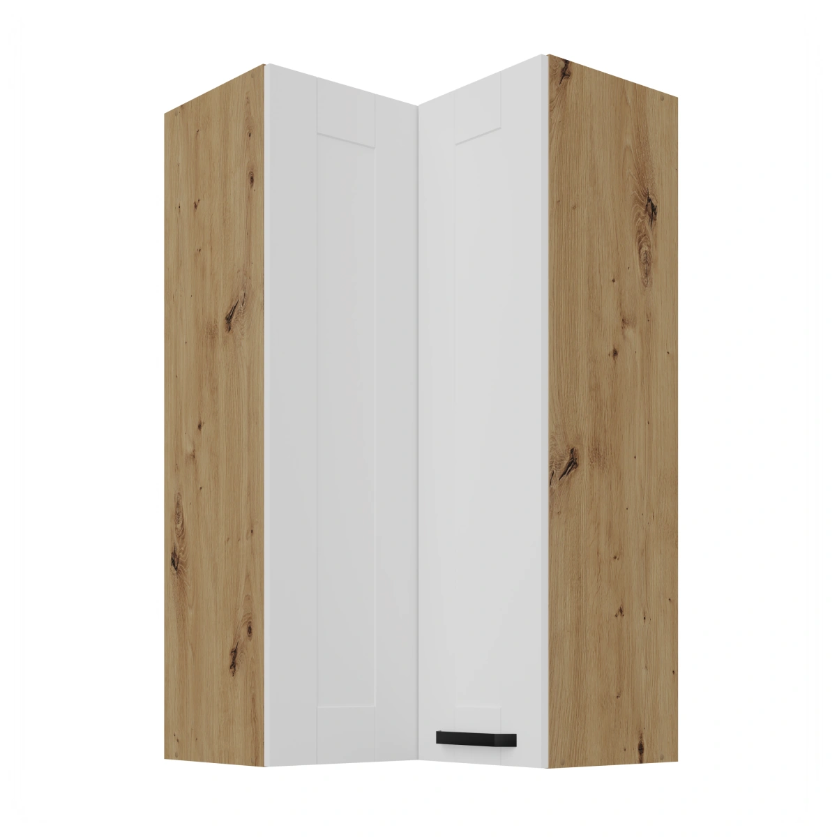 Viršutinė kampinė spintelė 60 cm Luna balta/artisan 60x60 GN-108 2F 90 laipsnių