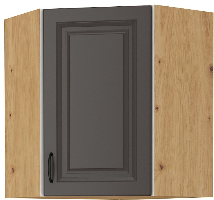 Viršutinė kampinė spintelė 60 cm Stillo artisan/grafito spalvos 60x60 GN-72 (45 laipsnių) 1F