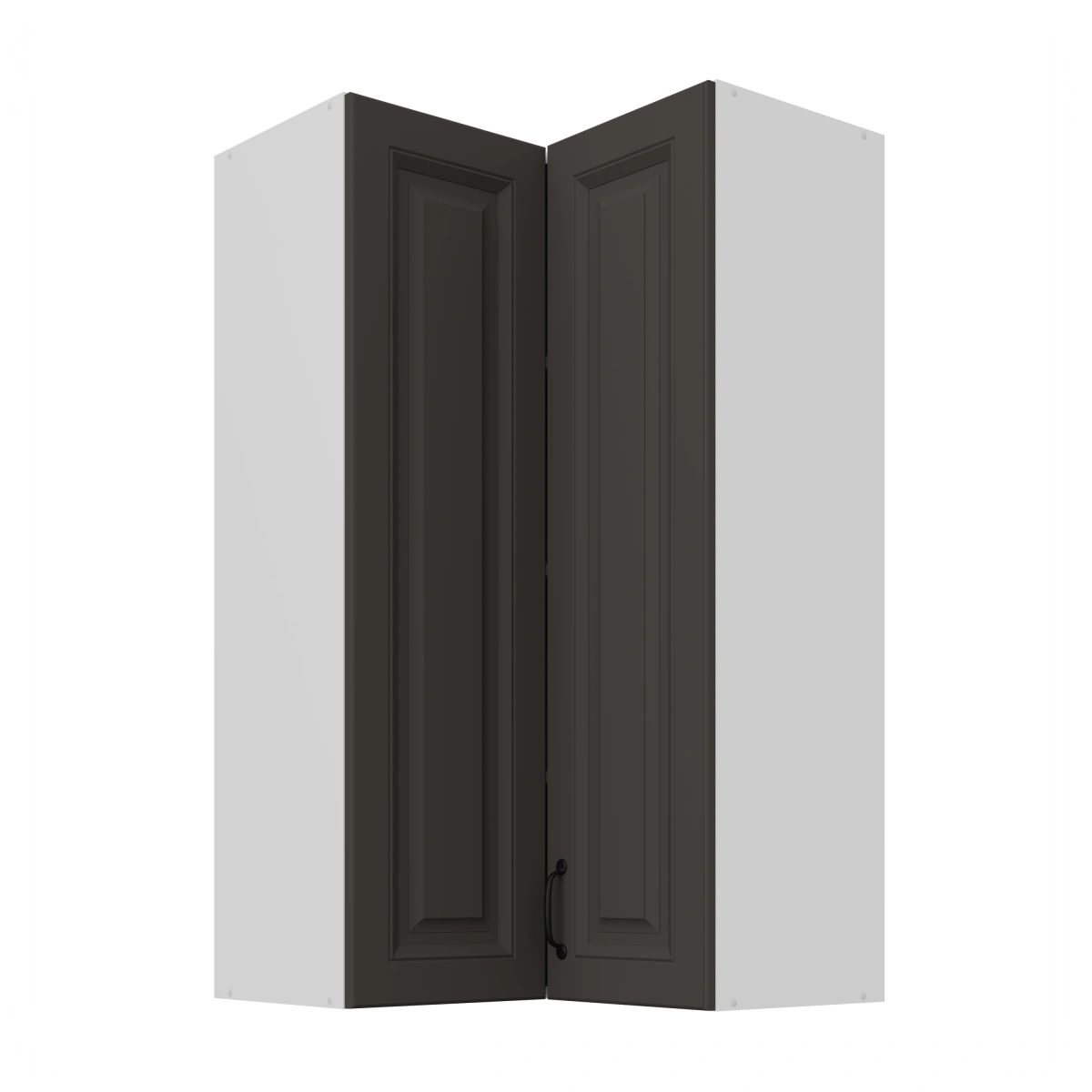 Viršutinė kampinė spintelė 60 cm Stillo balta/grafito spalvos 60x60 GN-108 2F 90 laipsnių