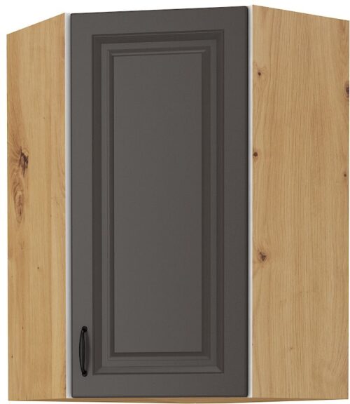 Viršutinė kampinė spintelė 60 cm Stillo artisan/grafito spalvos 60×60 GN-90 (45 laipsnių) 1F