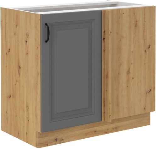 Apatinė kampinė spintelė 105/60 cm Stillo artisan/dulkių pilka 105 ND 1F BB