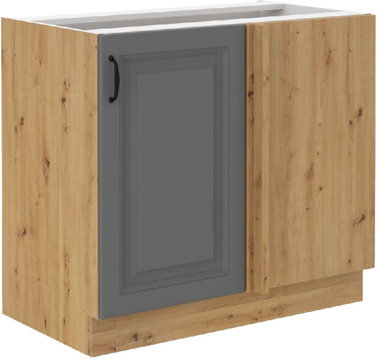 Apatinė kampinė spintelė 105/60 cm Stillo artisan/dulkių pilka 105 ND 1F BB