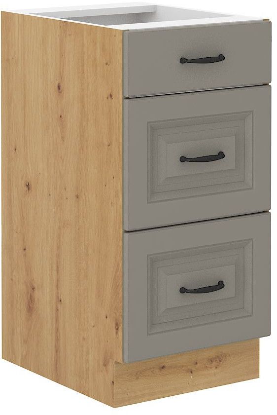 Apatinė spintelė 40 cm su stalčiais Stillo artisan/molio pilkumo 40 D 3S BB