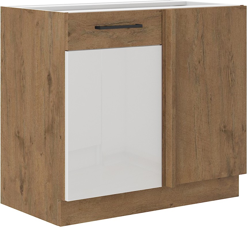 Vigo apatinė kampinė spintelė, balta blizgi, 105 ND 1F BB