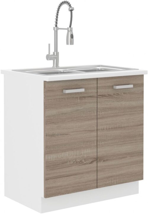 Apatinė spintelė 80 cm Dave 80ZL2F kriauklė su stalviršiu