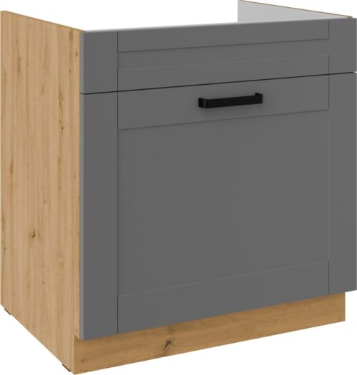 Apatinė spintelė 80 cm, kriauklės stalčius, Luna, artisan/dustgrey, 80 ZL 1S BB PREMIUM BOX