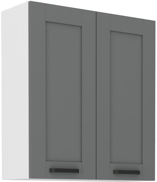 Viršutinė spintelė 80 cm Luna balta/dulkės pilka 80 G-90 2F