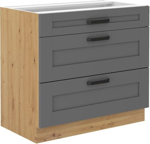 Luna artisan/dustgrey 80 D 3S BB apatinė spintelė su 80 cm stalčiais