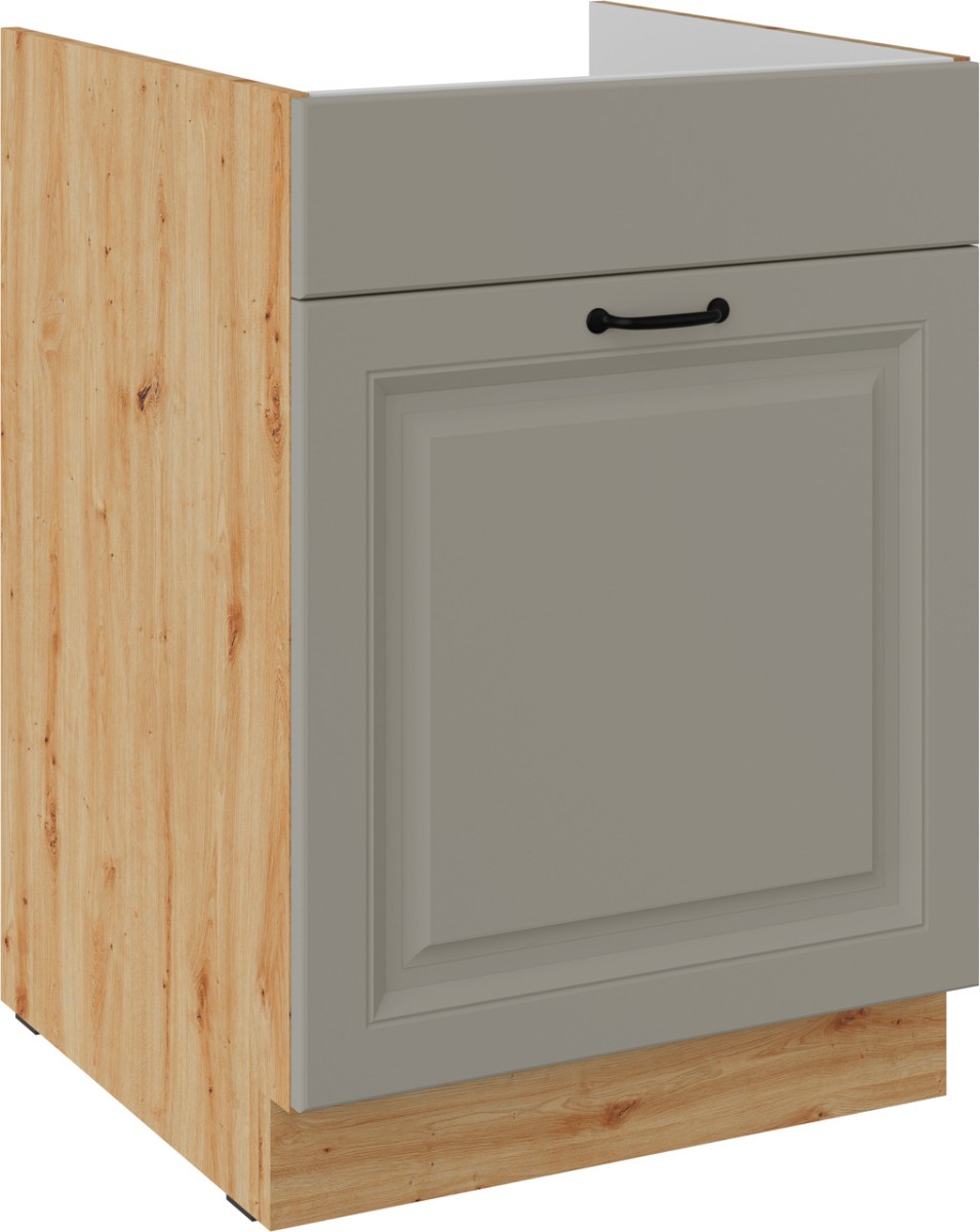 Apatinė spintelė 60 cm, kriauklė, stalčius, Stillo artisan/claygrey, 60 ZL, 1S, BB, PREMIUM BOX