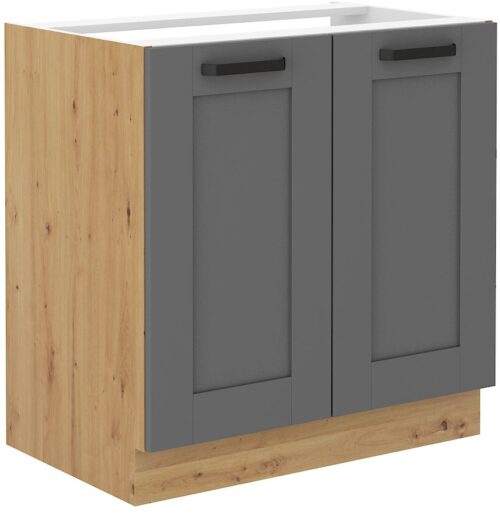 Apatinė spintelė 80 cm, Luna artisan/dulkių pilkumo kriauklė 80 ZL 2F BB