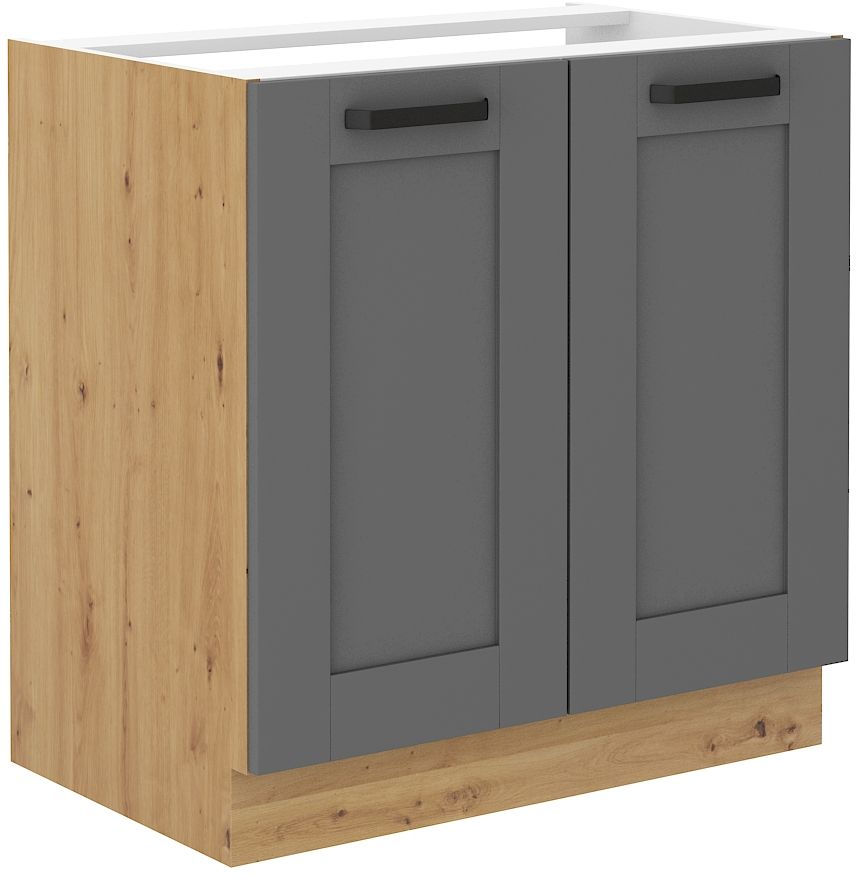 Apatinė spintelė 80 cm, Luna artisan/dulkių pilkumo kriauklė 80 ZL 2F BB