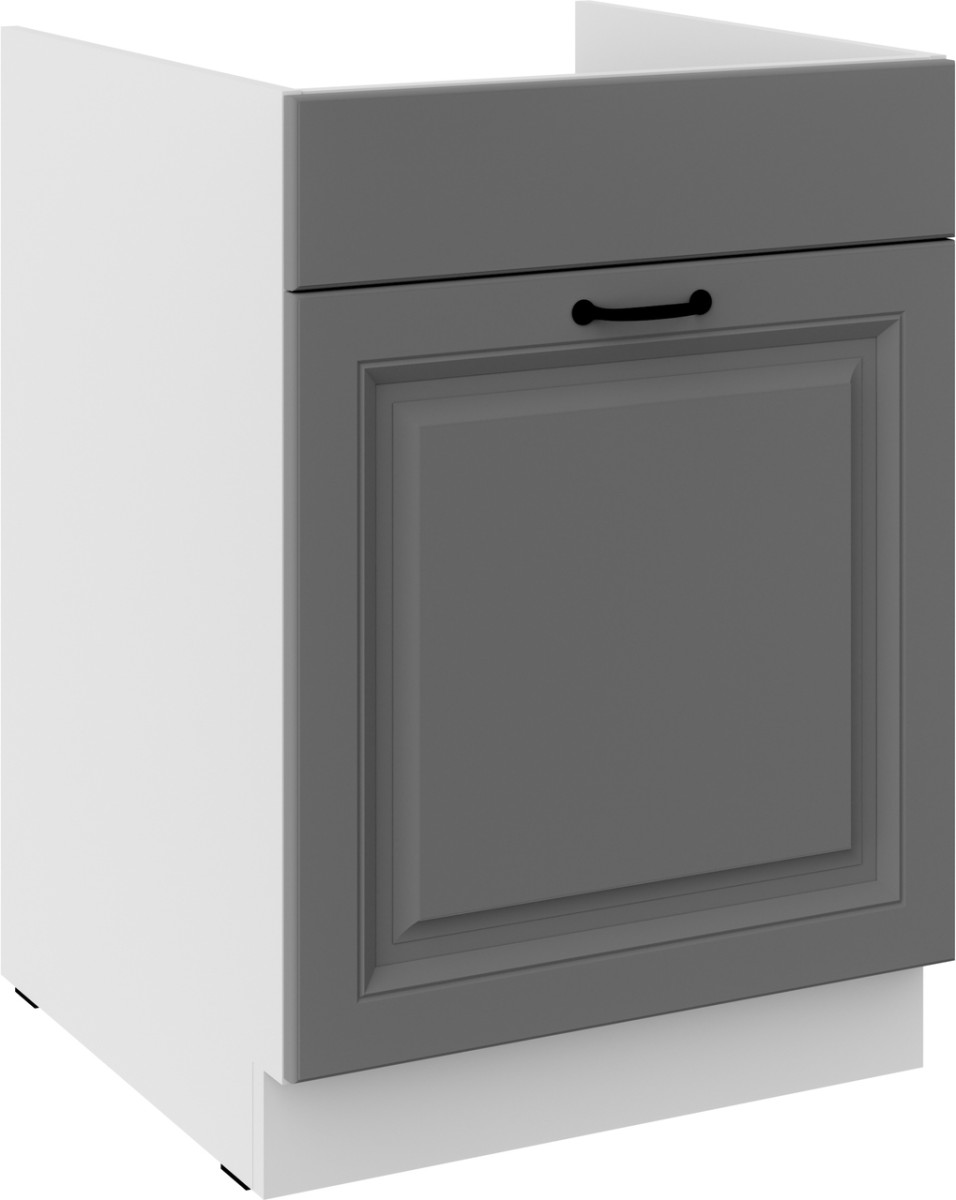 Apatinė spintelė 60 cm, kriauklė, stalčius, Stillo, balta/dulkės pilka, 60 ZL, 1S, BB, PREMIUM BOX