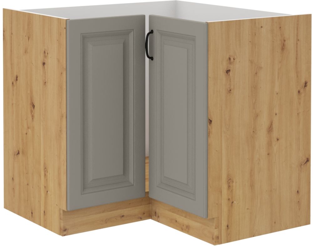 Apatinė kampinė spintelė 90/90 cm Stillo artisan/molio pilkumo 90x90 ND 2F BB