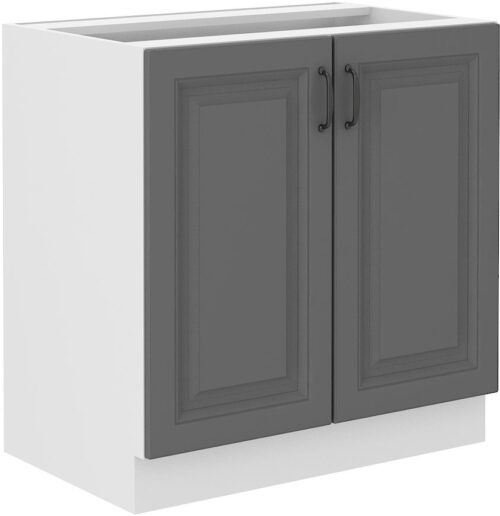 Apatinė spintelė 80 cm Stillo balta/dulkės pilka 80 D 2F BB