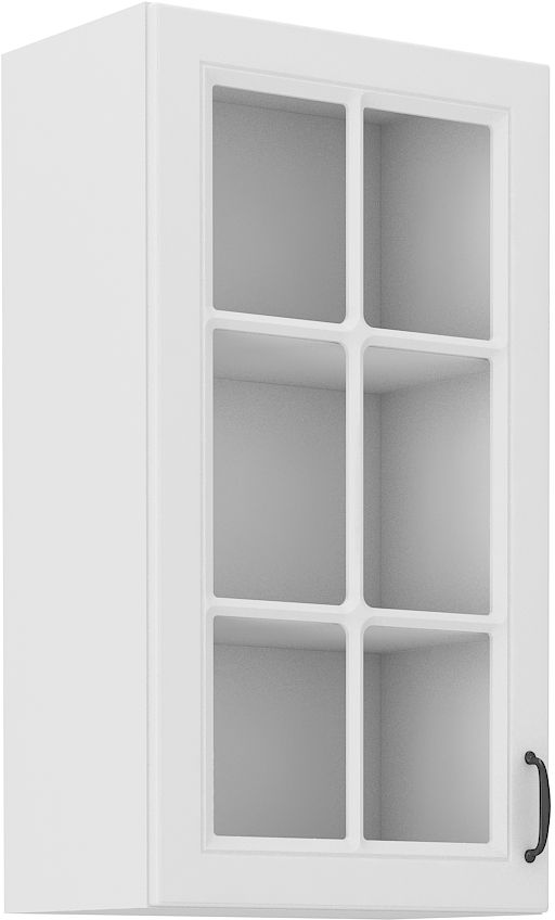 Viršutinė spintelė 40 cm vitrina Stillo balta 40 GS-90 1F
