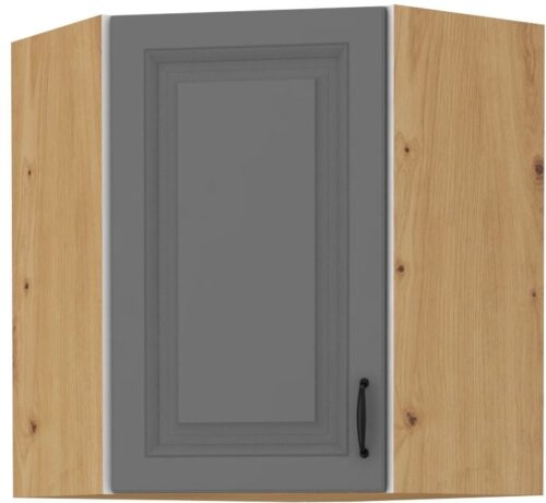 Viršutinė kampinė spintelė 60 cm Stillo artisan/dulkių pilka 60×60 GN-72 (45 laipsnių) 1F