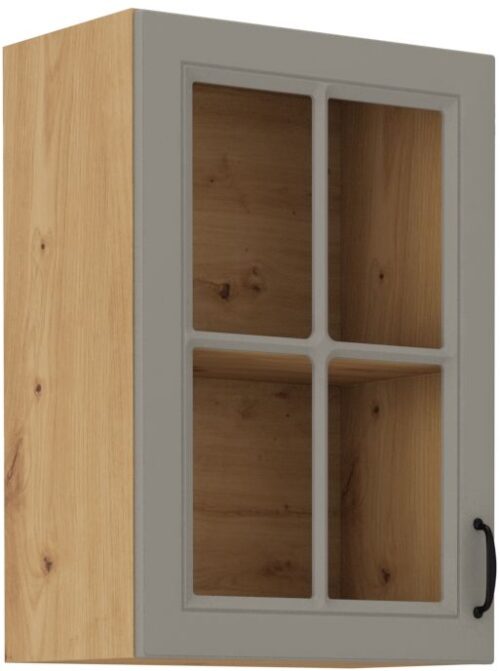 Viršutinė spintelė 40 cm vitrina Stillo artisan/molio pilkumo 40 GS-72 1F