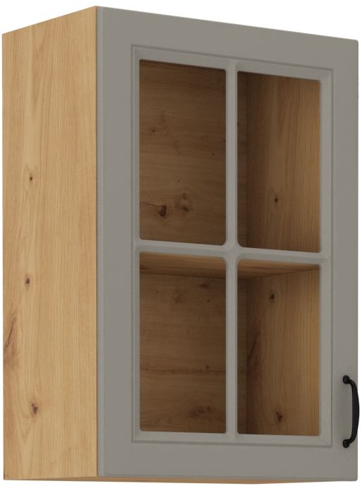 Viršutinė spintelė 40 cm vitrina Stillo artisan/molio pilkumo 40 GS-72 1F