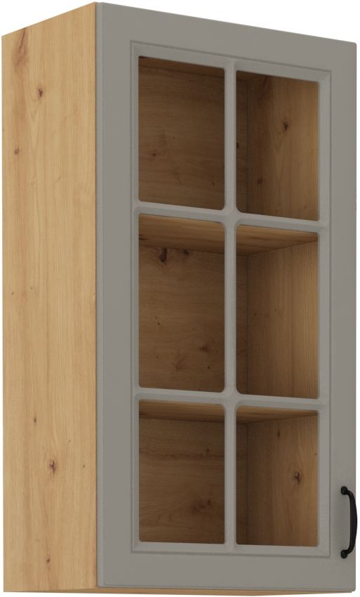 Viršutinė spintelė 40 cm vitrina Stillo artisan/molio pilkumo 40 GS-90 1F