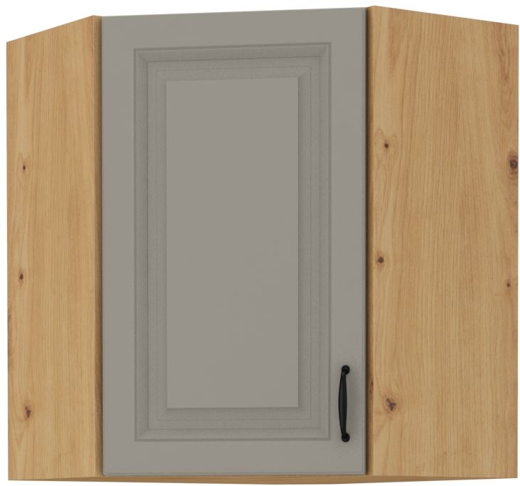 Viršutinė kampinė spintelė 60 cm Stillo artisan/molio pilkumo 60x60 GN-72 (45 laipsnių) 1F