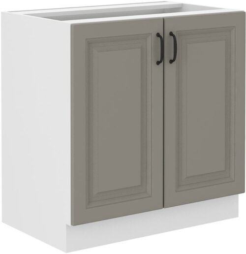 Apatinė spintelė 80 cm Stillo balta/molio pilka 80 D 2F BB